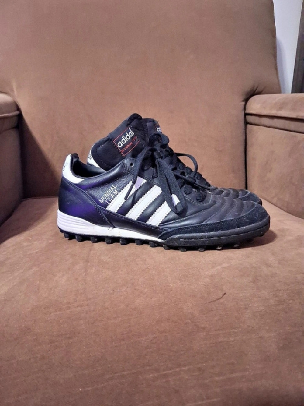 adidas Team Mundial Copa Mundial Kangaroo Leather Black &White Turf Shoes US 6